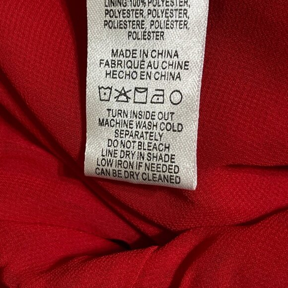 New Current Air Stacey Wide-Leg Jumpsuit Red Smocked Long Sleeve Size XL - Picture 11 of 11